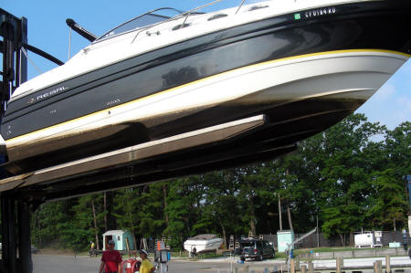 Black bottom of boat